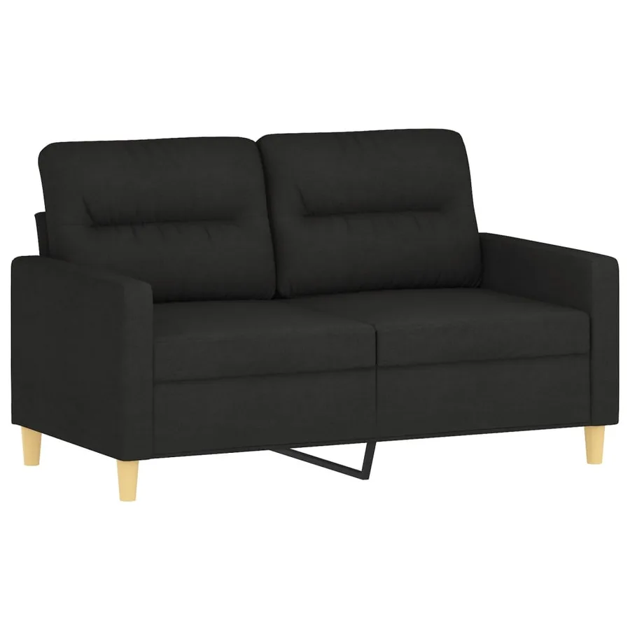 Ensemble de canapés 3 pcs avec coussins Noir Tissu - 3