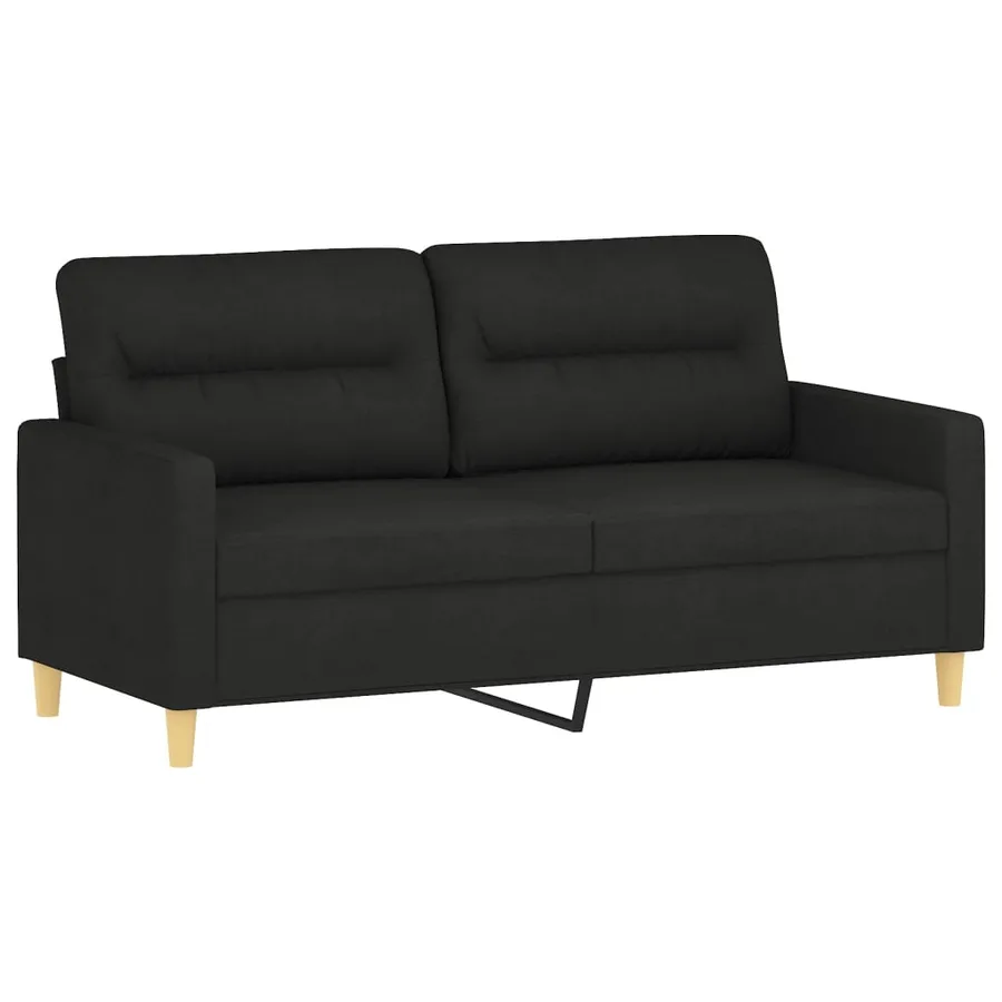 Ensemble de canapés 3 pcs avec coussins Noir Tissu - 4