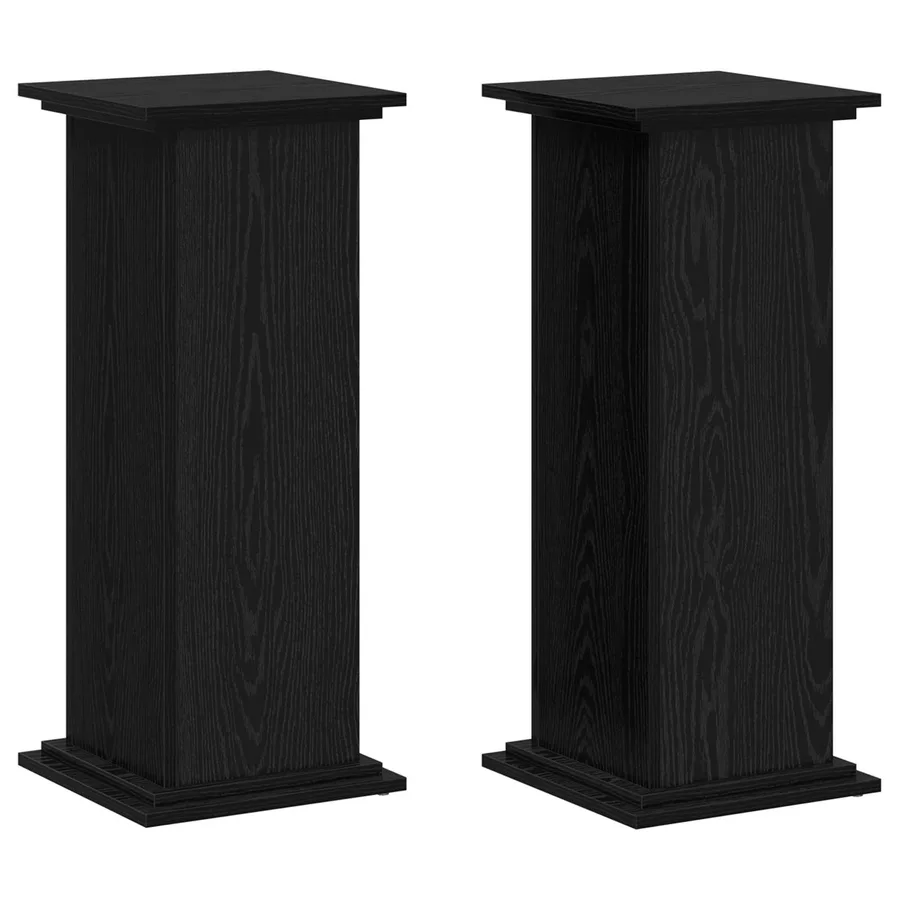 Support de Plante Chêne noir 33 x 33 x 80 cm Bois d'ingénierie - 2