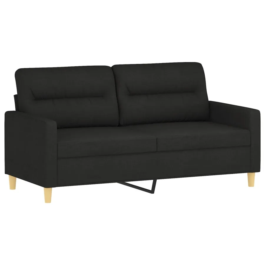 Ensemble de canapés 3 pcs avec coussins noir tissu - 4