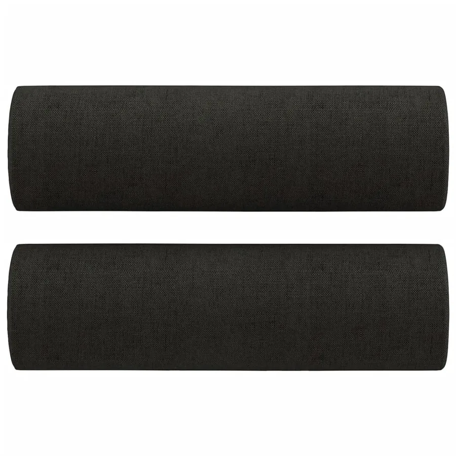 Ensemble de canapés 3 pcs avec coussins noir tissu - 8