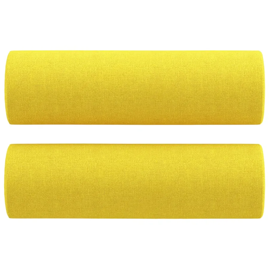 Ensemble de canapés 2 pcs avec coussins jaune clair tissu - 5