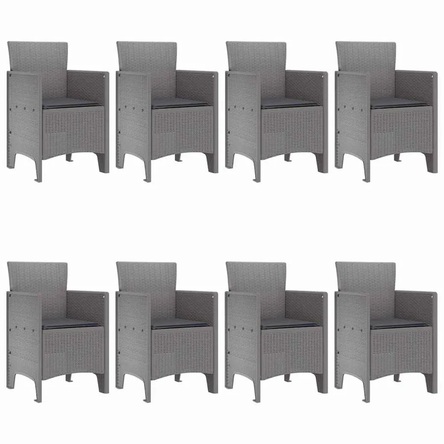 Ensemble de salle à manger pour jardin 9 pcs Gris clair - 4