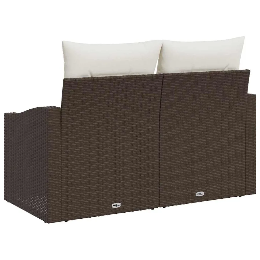 Canapé de jardin avec coussin 123 x 62 x 69 cm polyrotin - 4