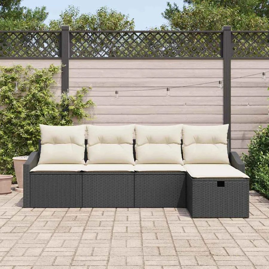 Ensemble de Canapés avec coussin 6 pcs polyrotin - 3