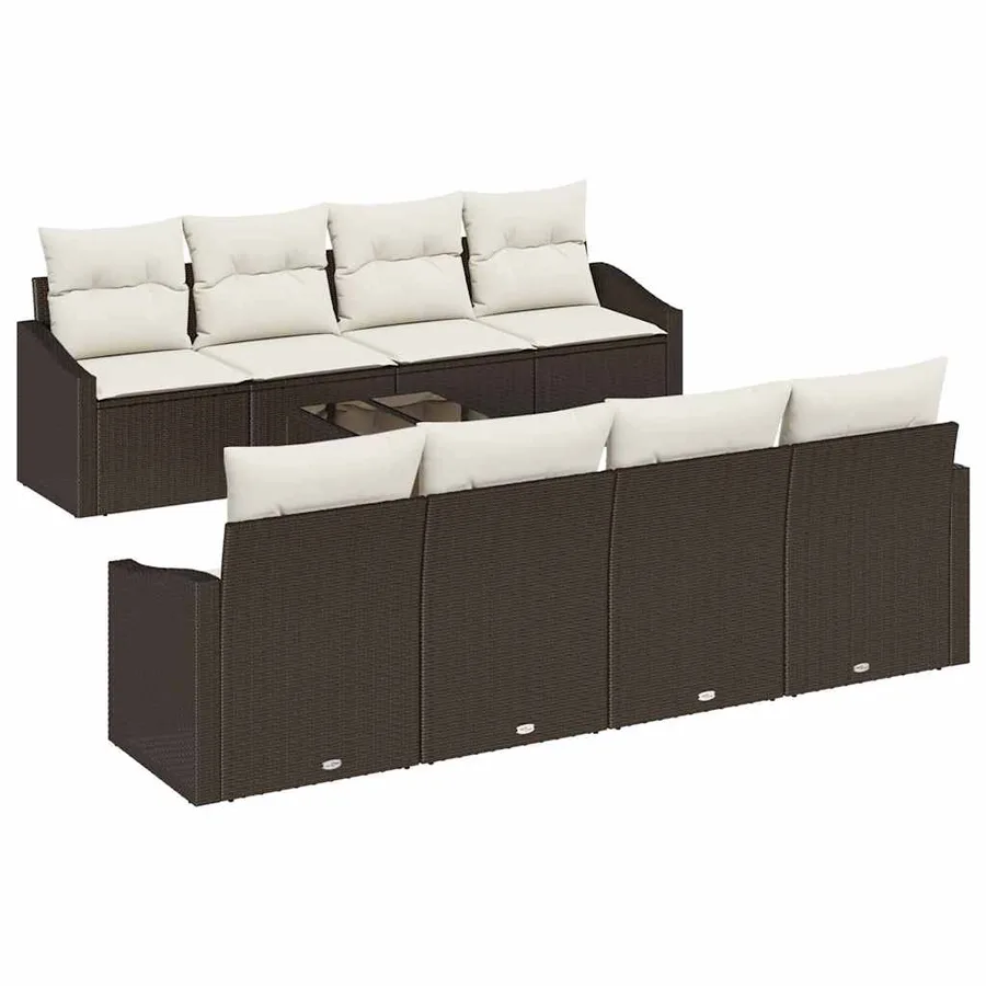 Ensemble de Canapés 7 pcs Marron et Crème polyrotin - 2