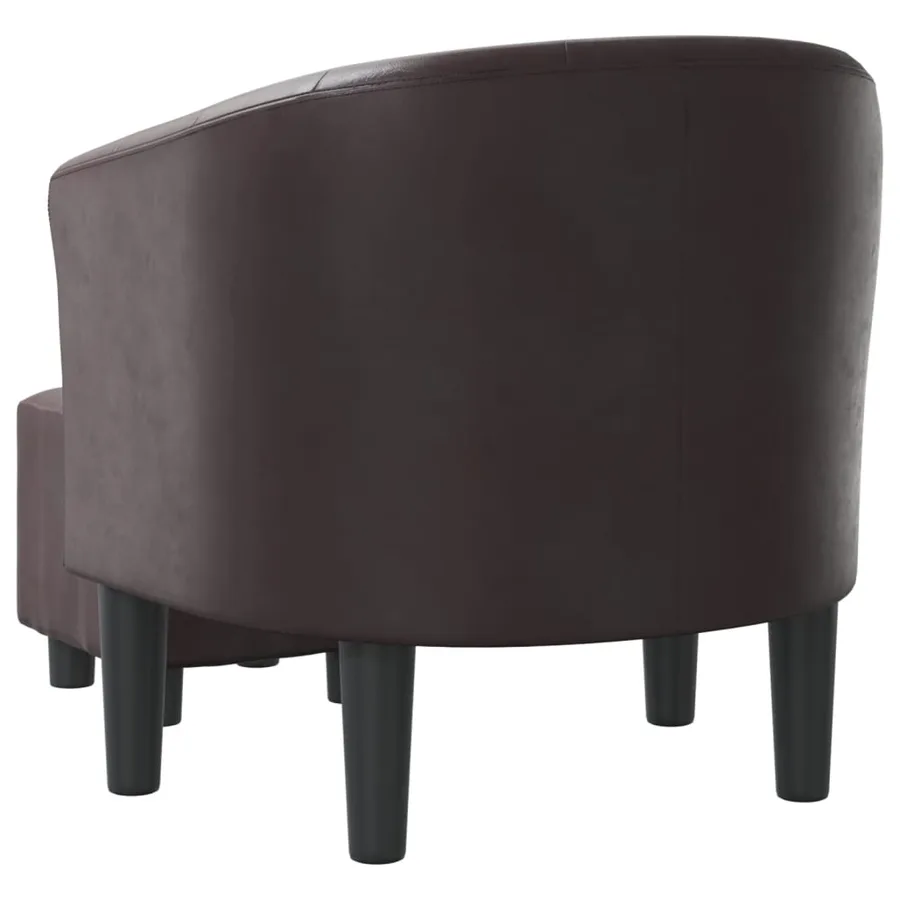 Chaise cabriolet avec repose-pied marron similicuir - 5