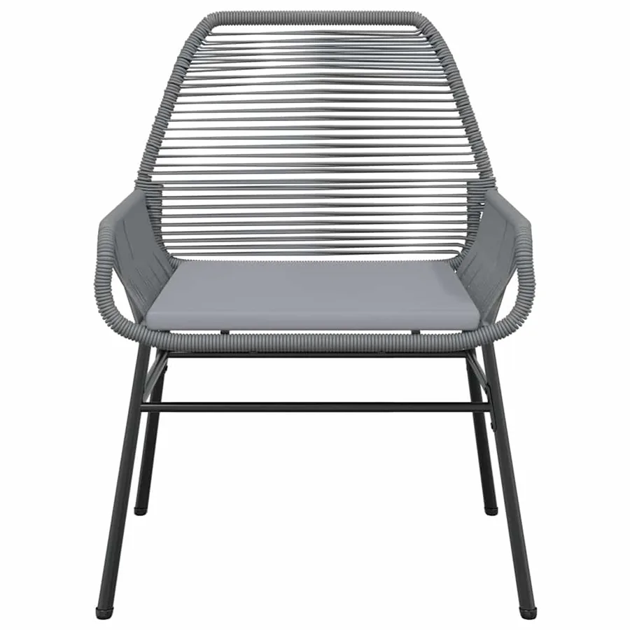 Ensemble à manger jardin coussins 5 pcs gris poly rotin verre - 6
