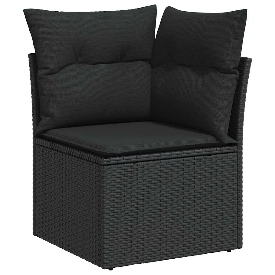 Ensemble de Canapés avec coussin 10 pcs Noir polyrotin - 6