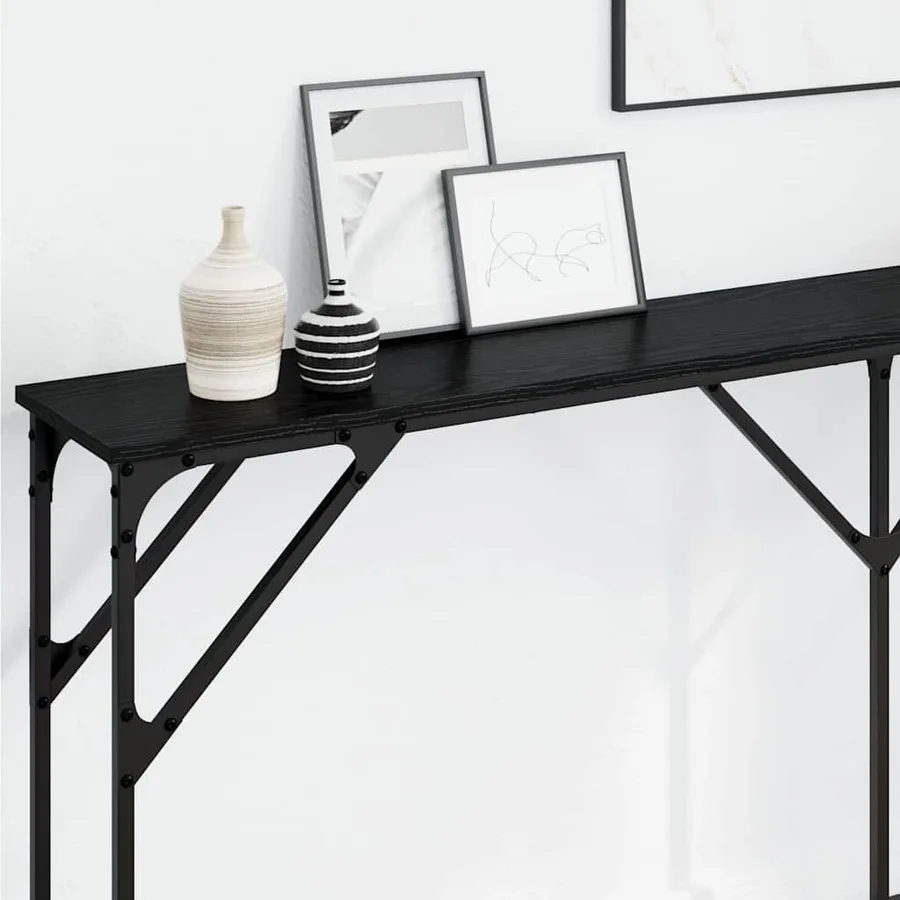 Table console Chêne noir 180 x 23 x 75 cm - 4