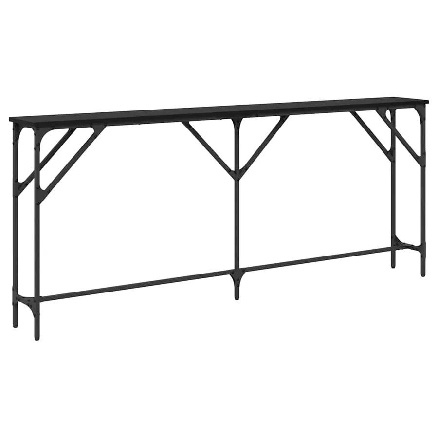 Table console Chêne noir 180 x 23 x 75 cm - 7