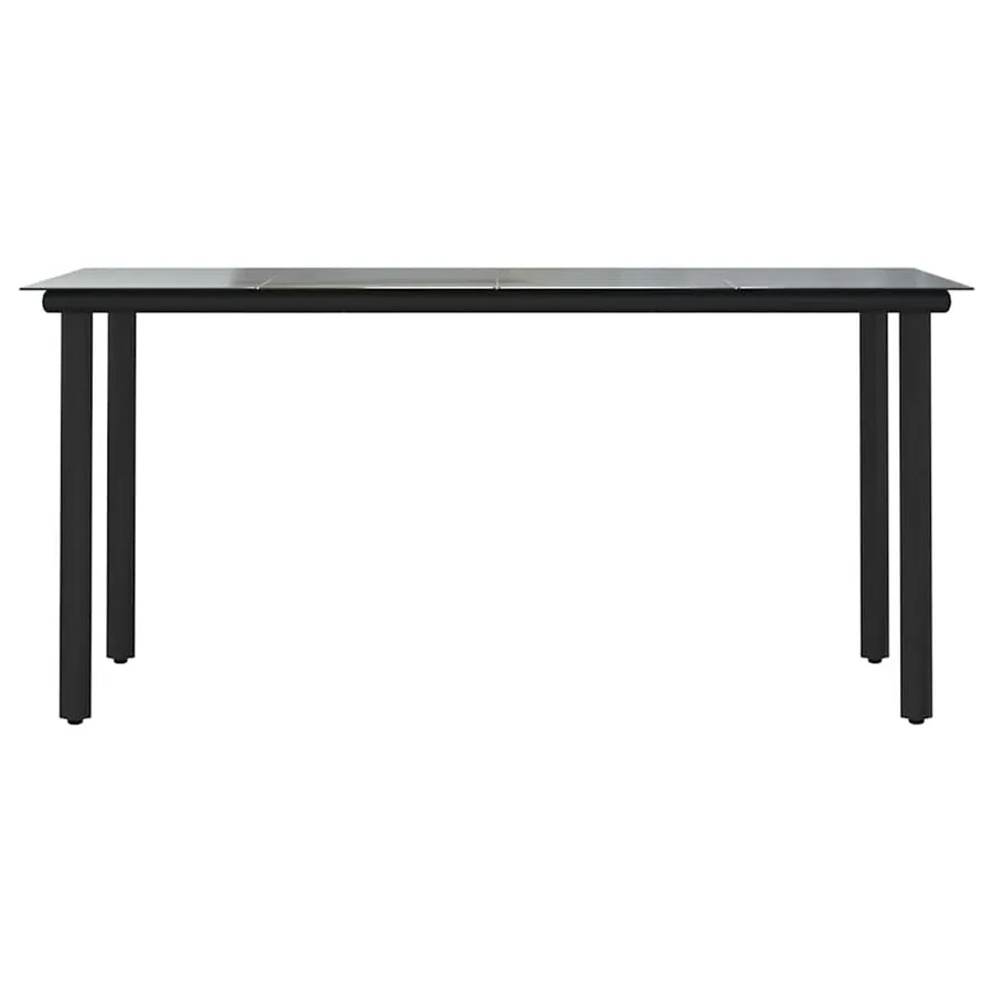 Ensemble à manger jardin coussins 7pcs marron poly rotin verre - 7