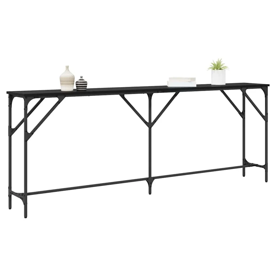 Table console Chêne noir 200 x 29 x 75 cm - 3