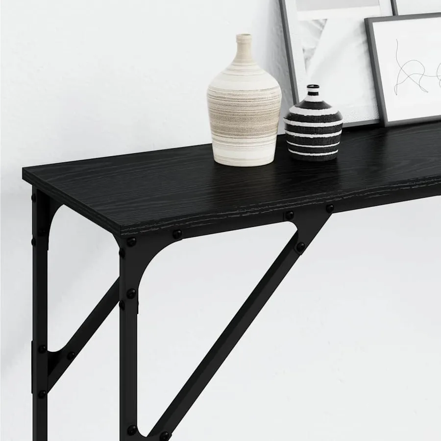 Table console Chêne noir 200 x 29 x 75 cm - 4