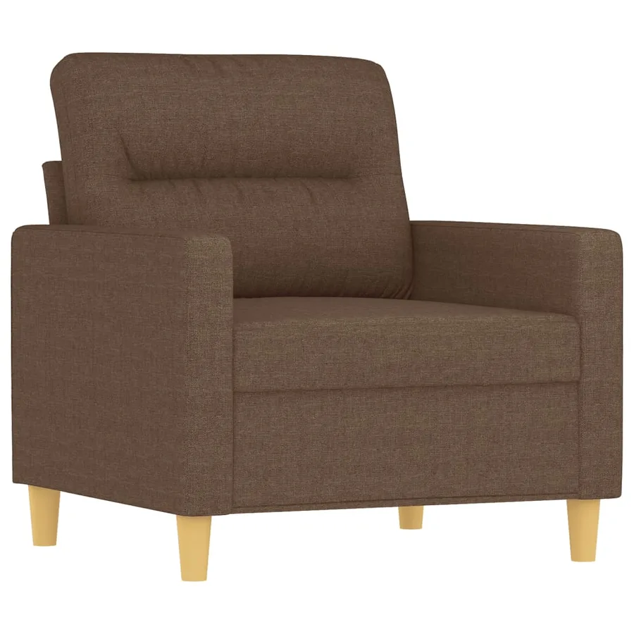 Ensemble de canapés 4 pcs avec coussins marron tissu - 3