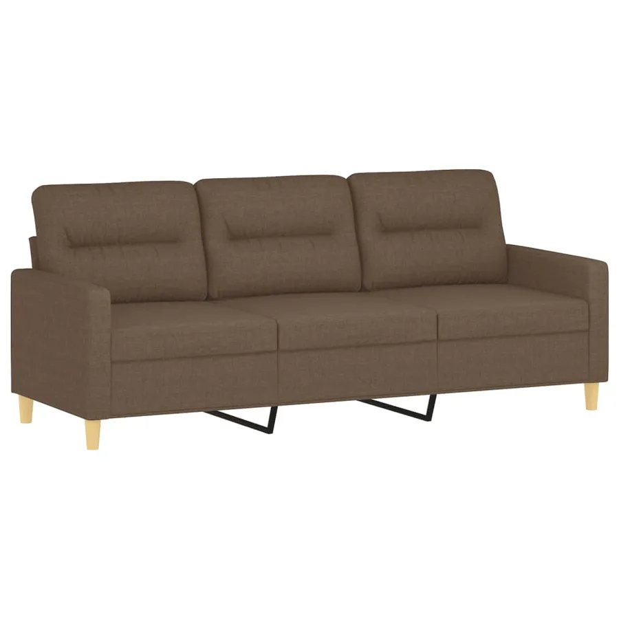 Ensemble de canapés 4 pcs avec coussins marron tissu - 5