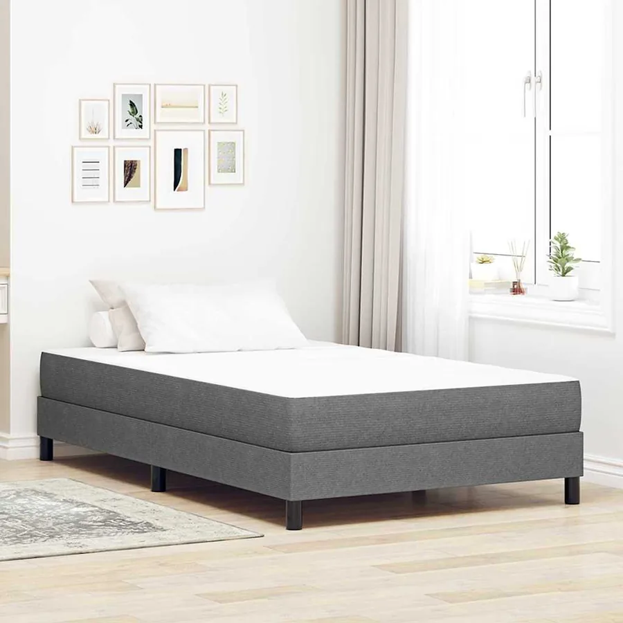 Matelas de Lit avec matelas Gris clair 120 x 190 cm tissu