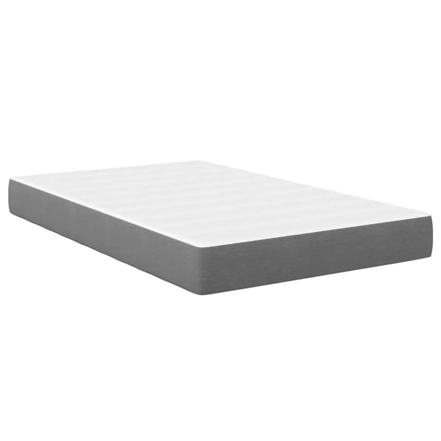 Matelas de Lit avec matelas Gris clair 120 x 190 cm tissu - 2