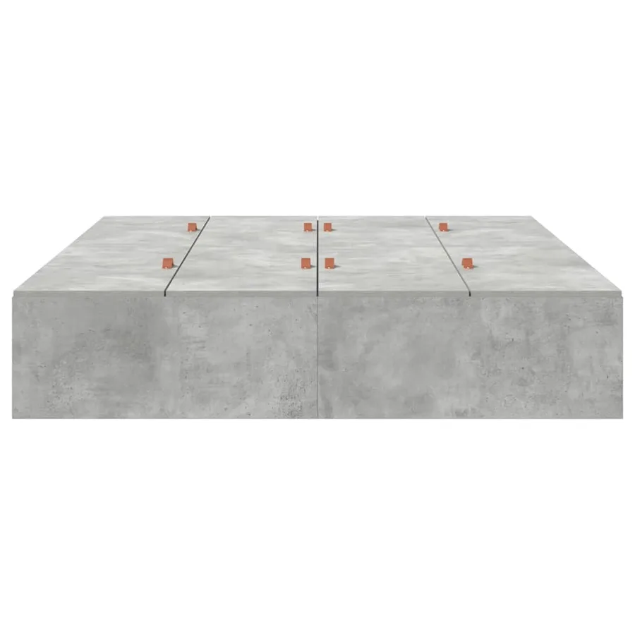 Cadre de lit avec rangement Gris béton 140 x 190 cm - 6