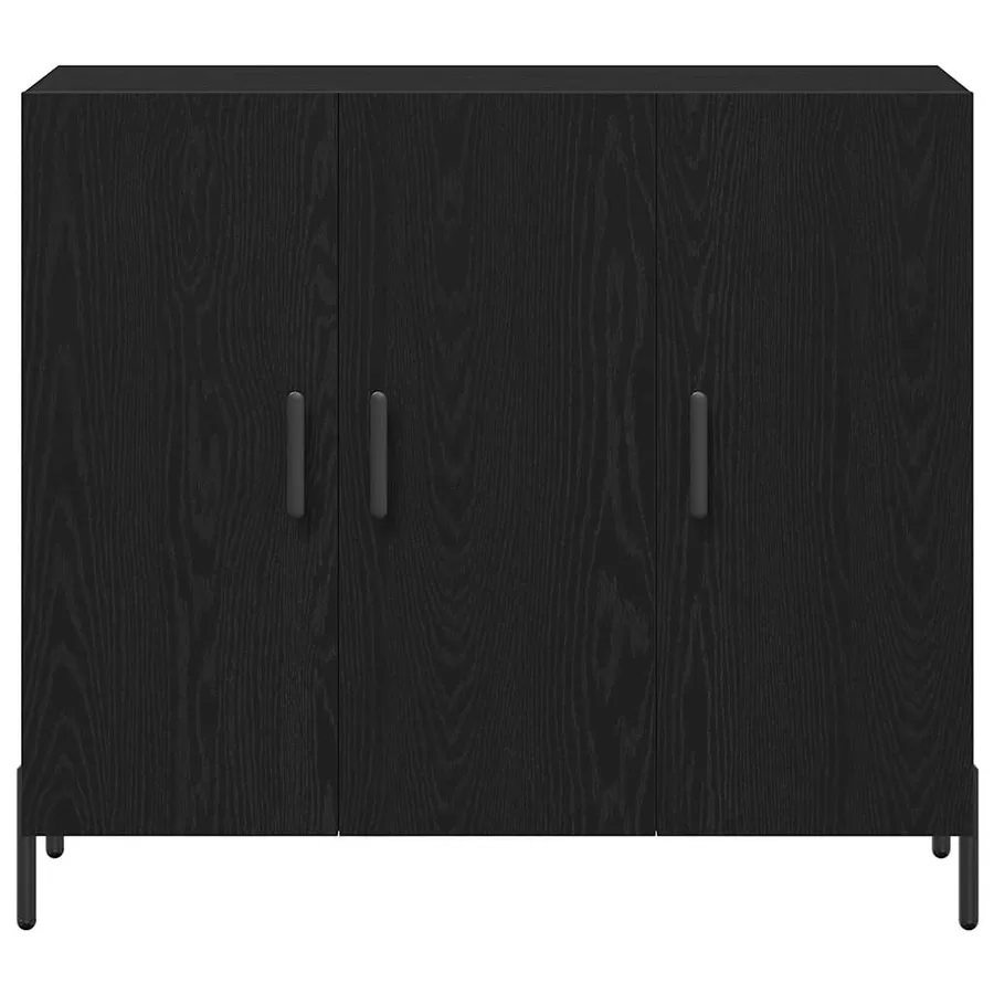 Buffet Chêne noir 90 x 34 x 80 cm Bois d'ingénierie - 6