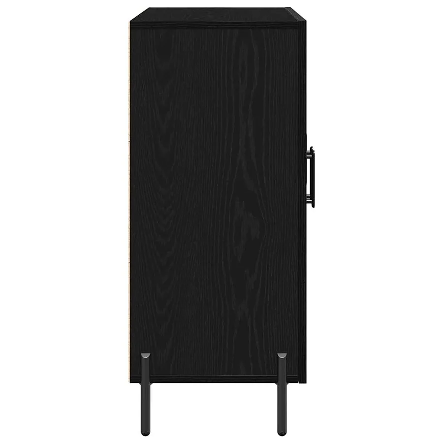 Buffet Chêne noir 90 x 34 x 80 cm Bois d'ingénierie - 7