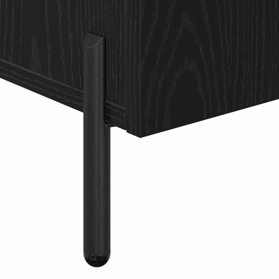 Buffet Chêne noir 90 x 34 x 80 cm Bois d'ingénierie - 9