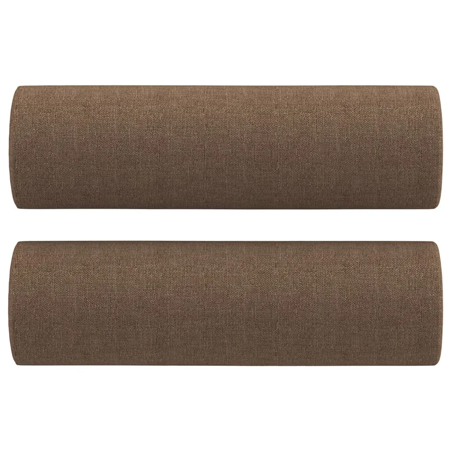 Ensemble de canapés 3 pcs avec coussins marron tissu - 6