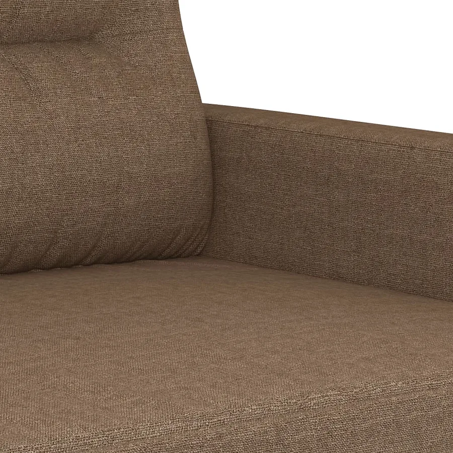 Ensemble de canapés 3 pcs avec coussins marron tissu - 8