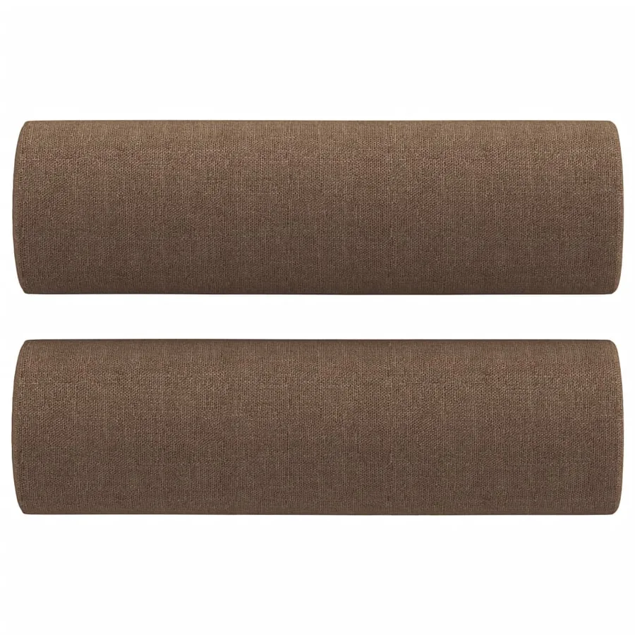 Ensemble de canapés 2 pcs avec coussins marron tissu - 6