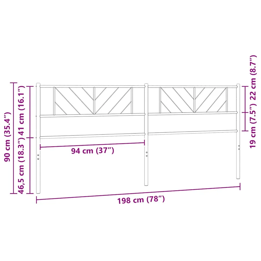 Tête de lit de remplacement métal noir 193 cm - 8