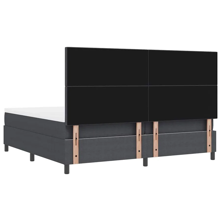 Lit à ressort LED Gris foncé et blanc 200 x 200 cm - 10