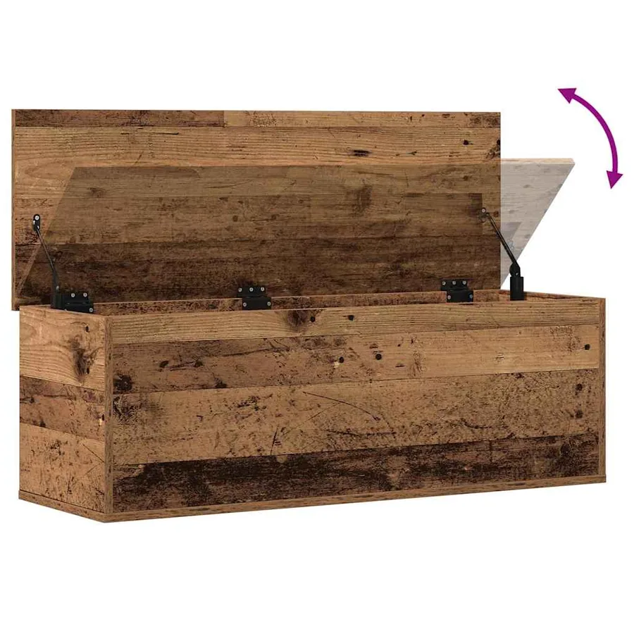 Boîte de Rangement avec stockage Bois Ancien 102 x 35 x 35 cm - 10