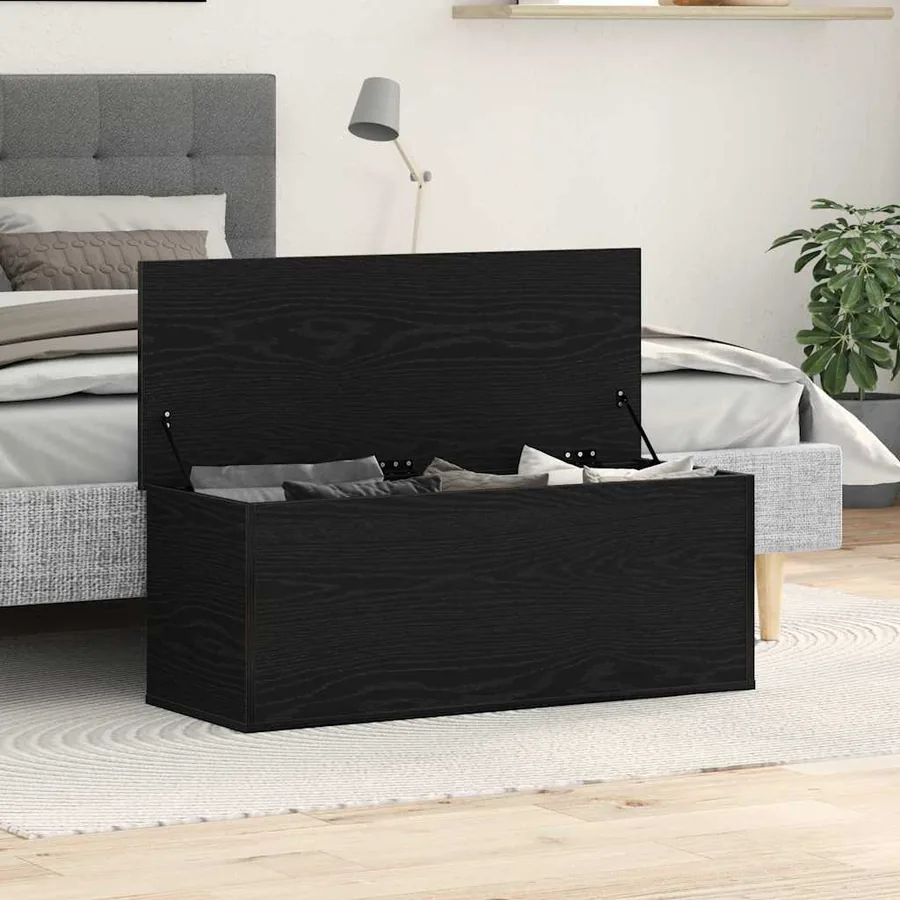 Boîte de Rangement avec stockage Chêne noir 102 x 35 x 35 cm