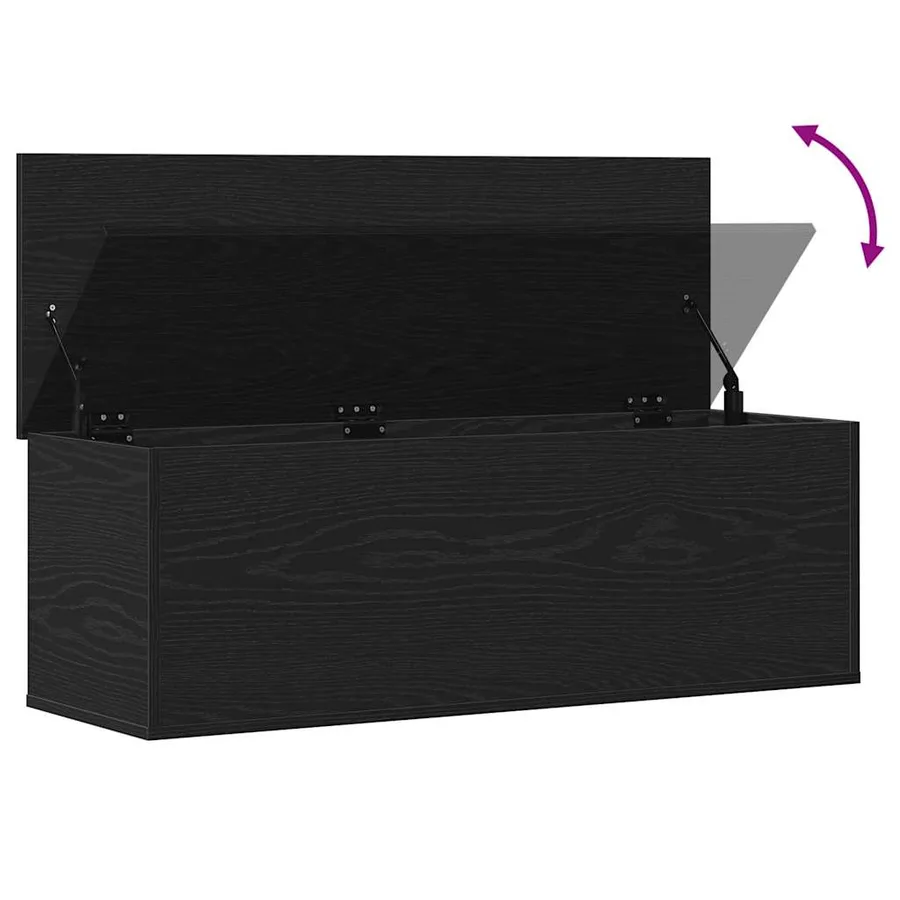 Boîte de Rangement avec stockage Chêne noir 102 x 35 x 35 cm - 10