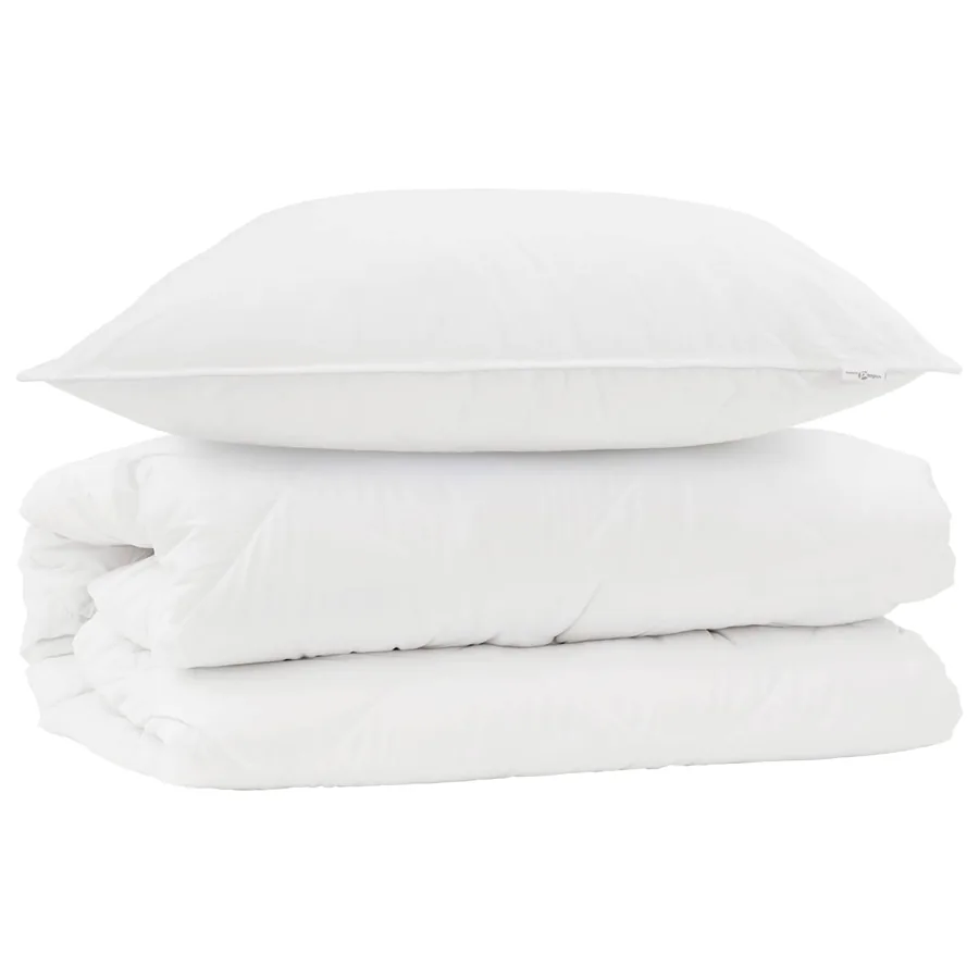 Ensemble de Duvet avec oreiller 2 pcs Blanc Microfibre - 2