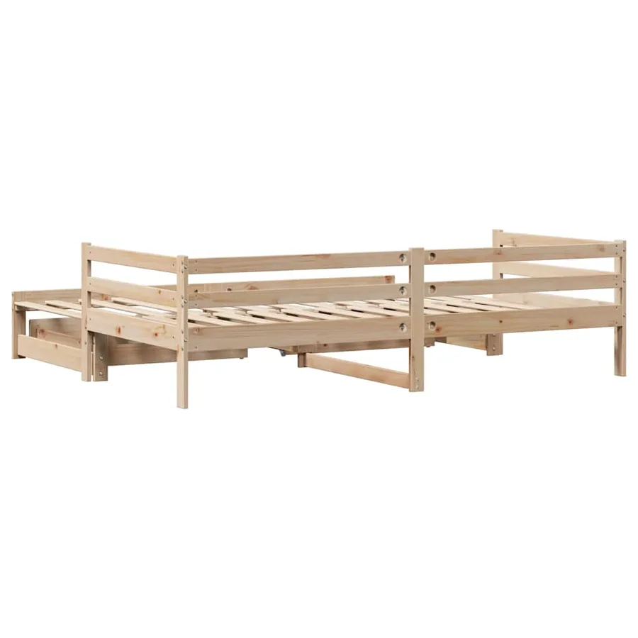 Lit de jour avec tiroirs sans matelas 90x200 cm bois massif - 8