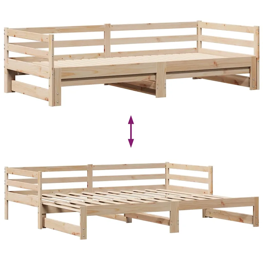 Lit de jour avec tiroirs sans matelas 90x200 cm bois massif - 9