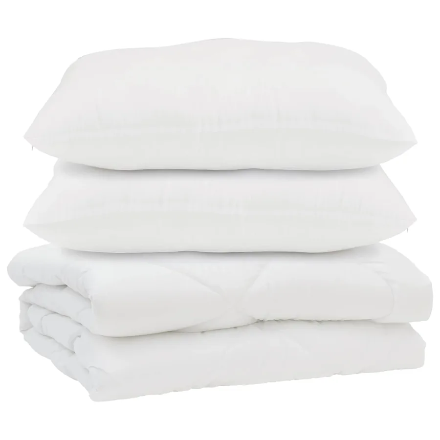 Couette avec oreiller 3 pcs Blanc Microfibre - 2