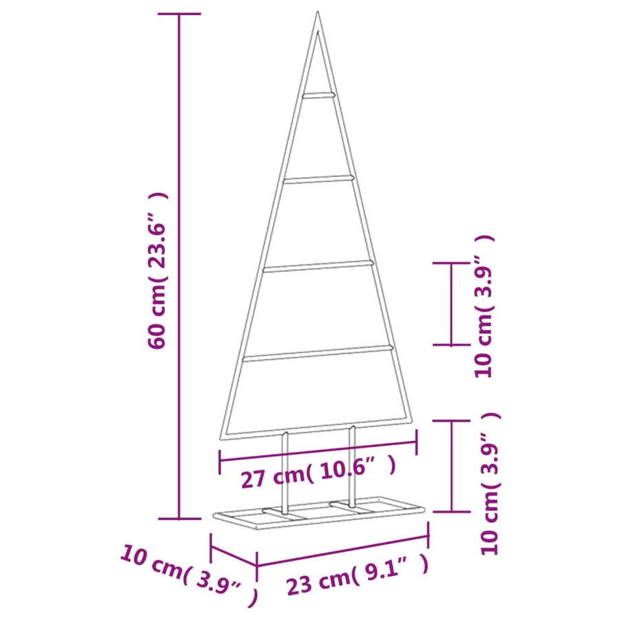 Arbre de Noël en métal pour décoration noir 60 cm - 7