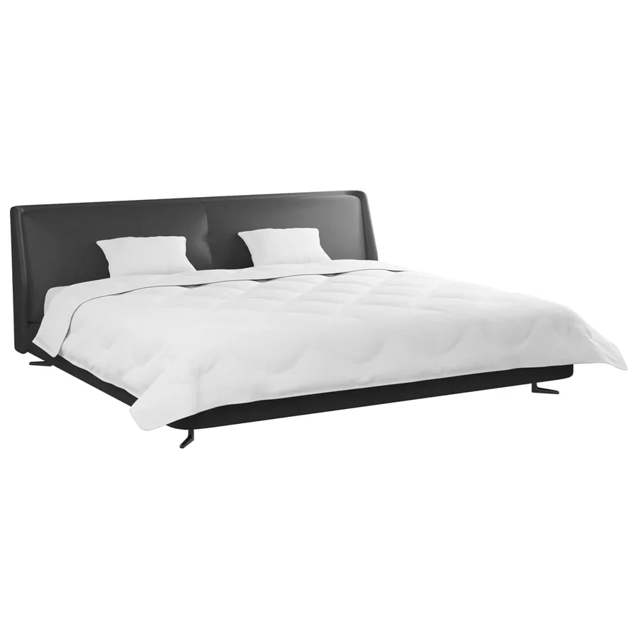 Couette avec Oreillers 3 pcs Blanc Microfibre et Plumes D'oie - 3