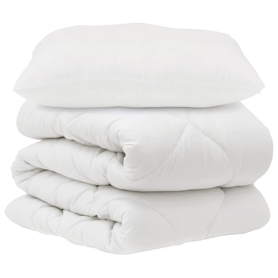 Ensemble de Duvet avec oreiller 2 pcs Blanc Microfibre - 2