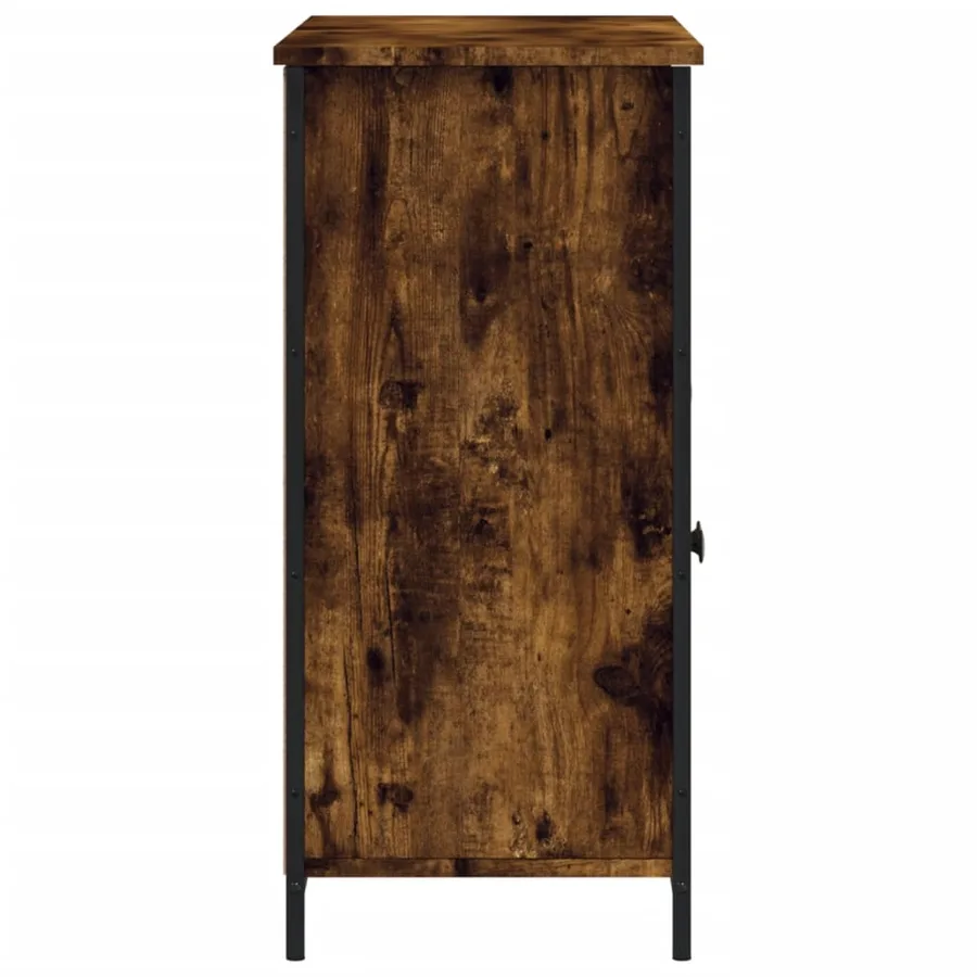 Buffet chêne fumé 100x35x75 cm bois d'ingénierie - 7