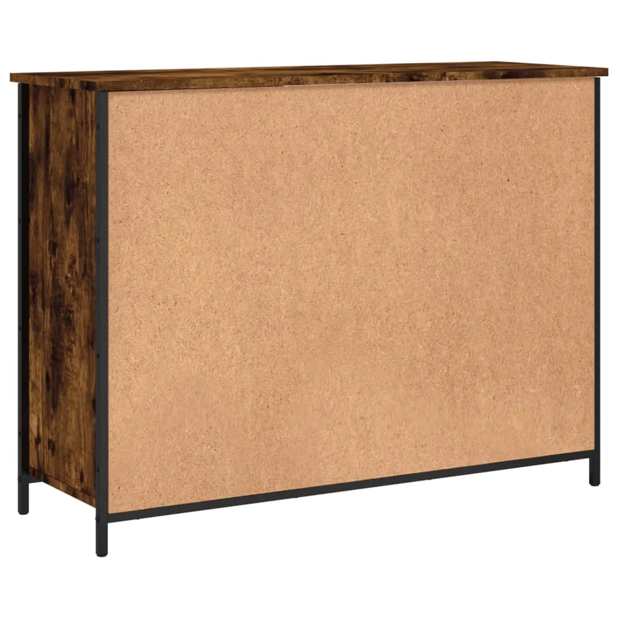 Buffet chêne fumé 100x35x75 cm bois d'ingénierie - 8