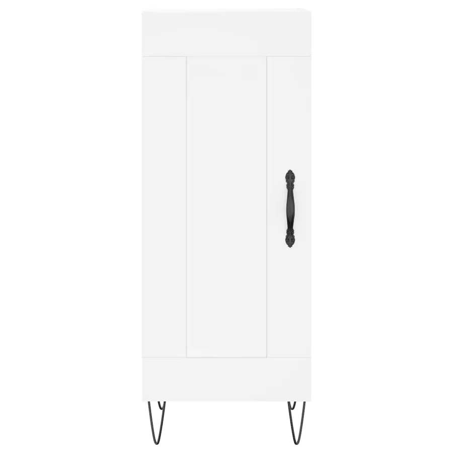 Buffet haut Blanc 34,5x34x180 cm Bois d'ingénierie - 8