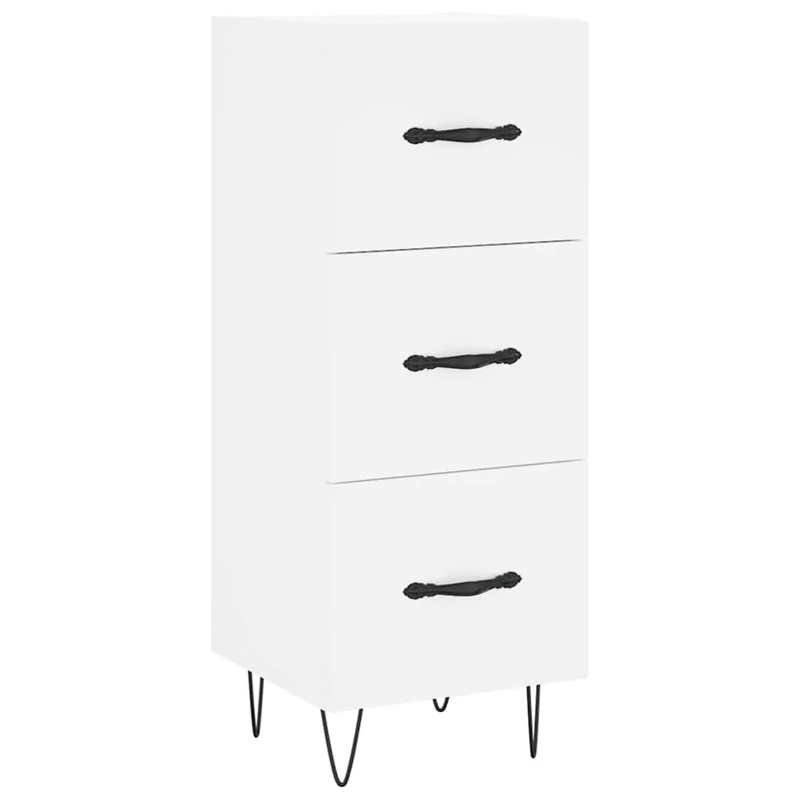 Buffet haut Blanc 34,5x34x180 cm Bois d'ingénierie - 7