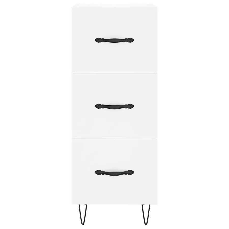 Buffet haut Blanc 34,5x34x180 cm Bois d'ingénierie - 8