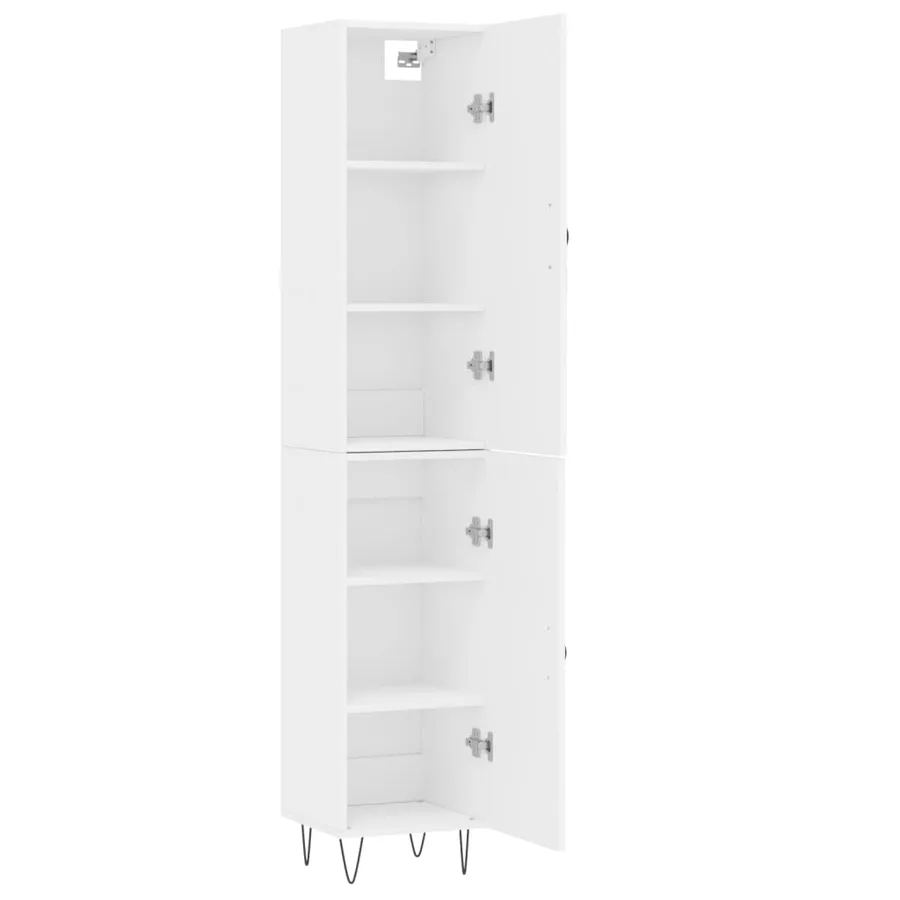 Buffet haut Blanc 34,5x34x180 cm Bois d'ingénierie - 4