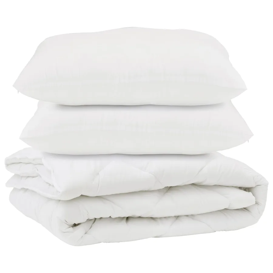 Couette avec oreiller 3 pcs Blanc Microfibre - 2