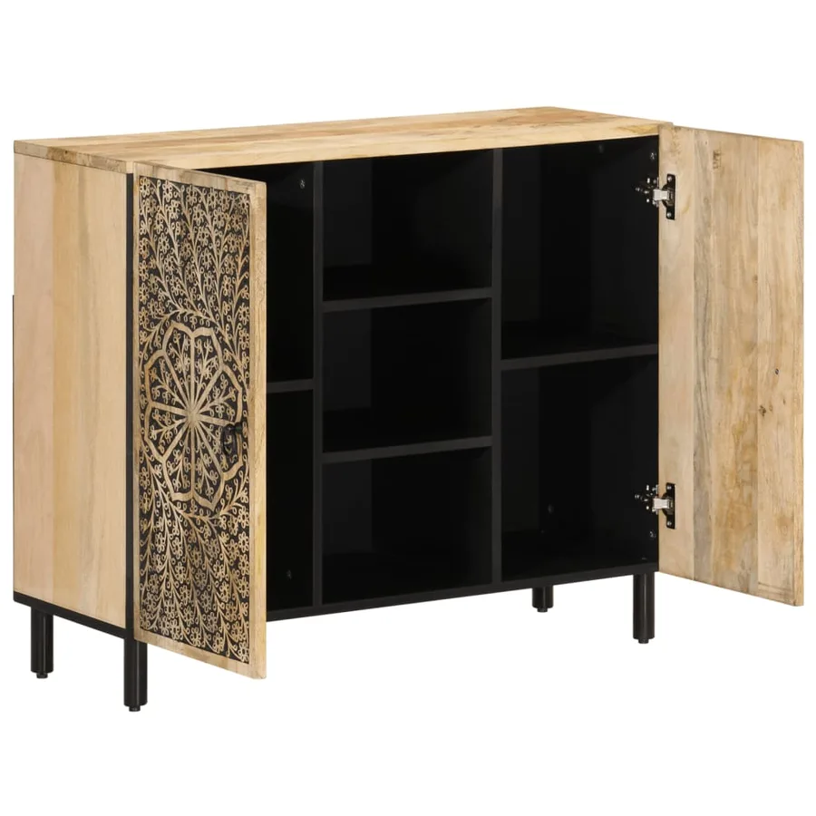 Armoire latérale 90x33x75 cm bois massif de manguier - 2