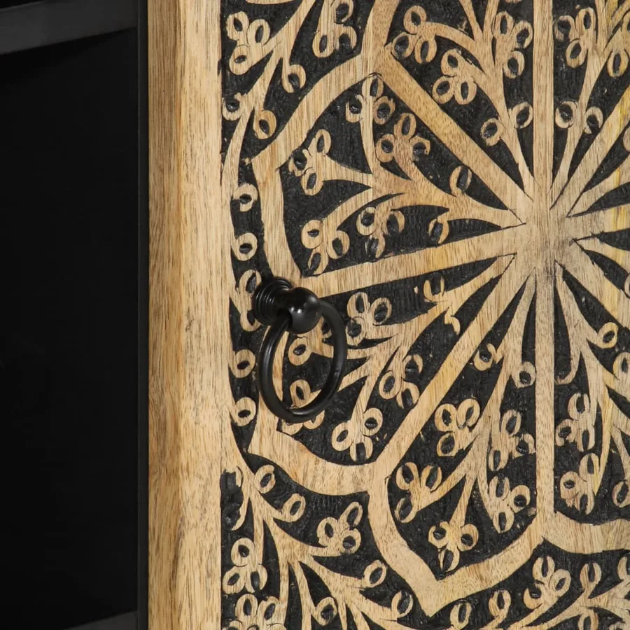 Armoire latérale 90x33x75 cm bois massif de manguier - 7
